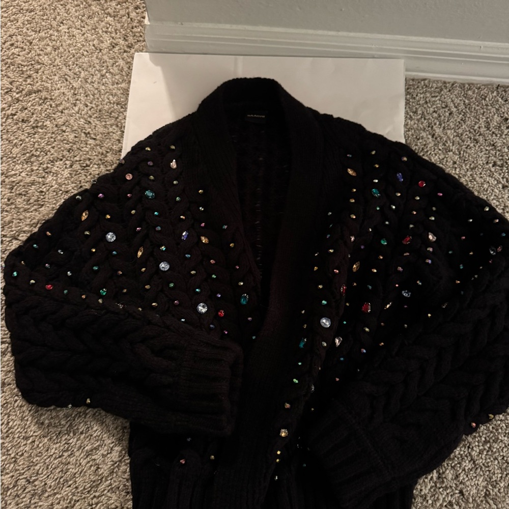 Sacco Black Sweater with Colorful Accents
